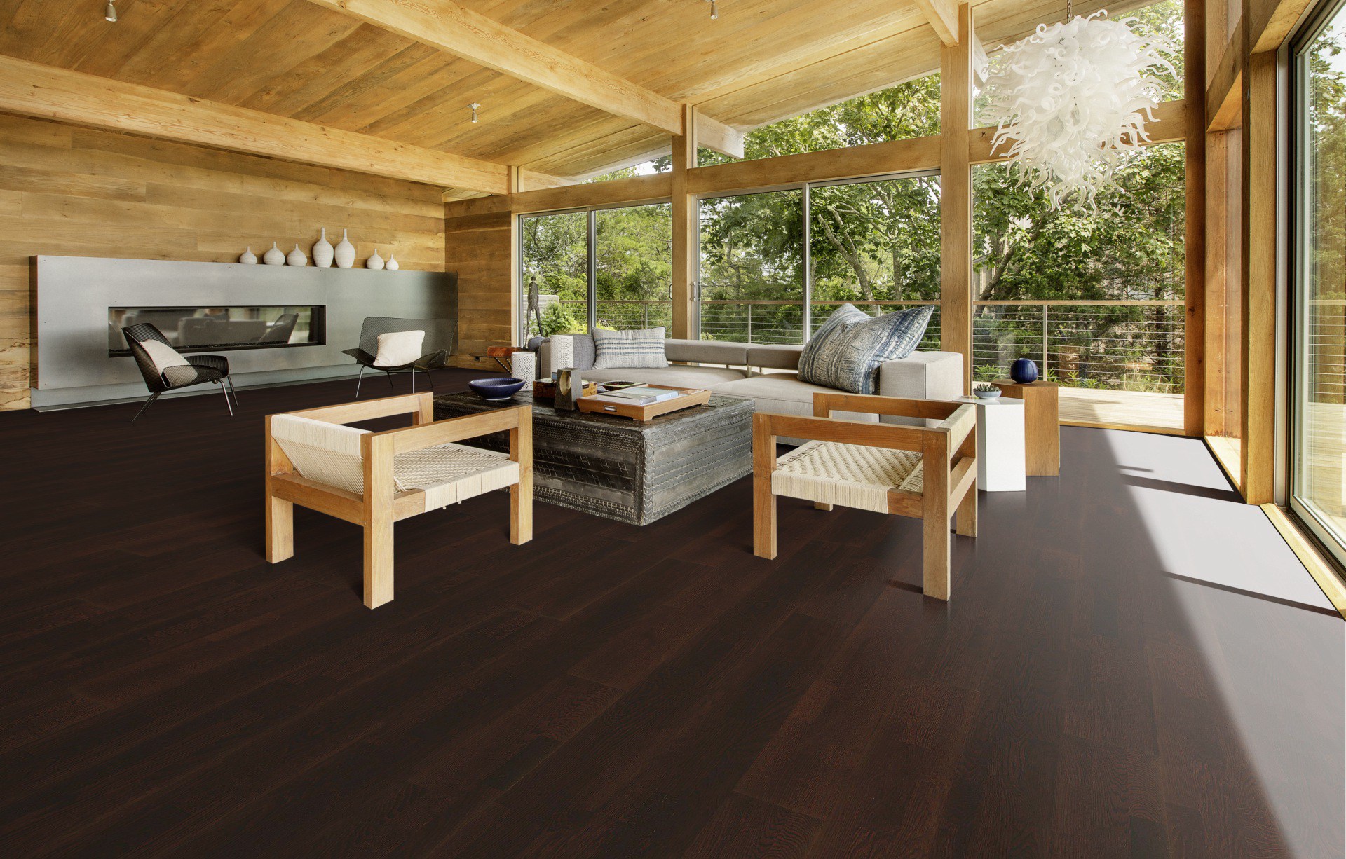 Паркетная доска Kahrs Трес Дуб Супай Supay 133NABEK5LUW240 Variation 2423×200×13 фото в интерьере